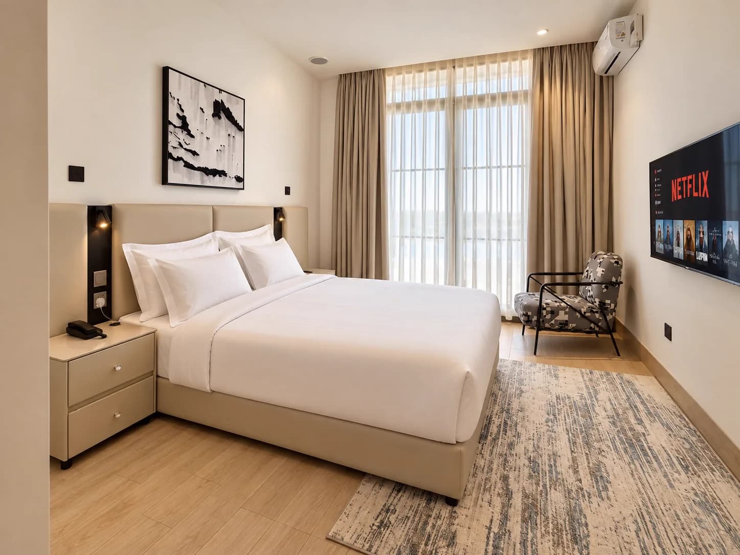 Inside an HMK Living 1BHK suite, Kigo Kampala Uganda